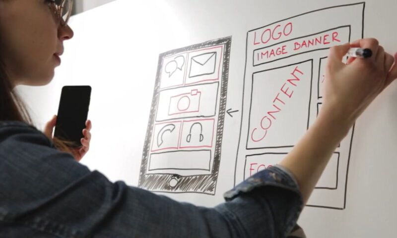 devojka pravi plan pre same izrade sajta