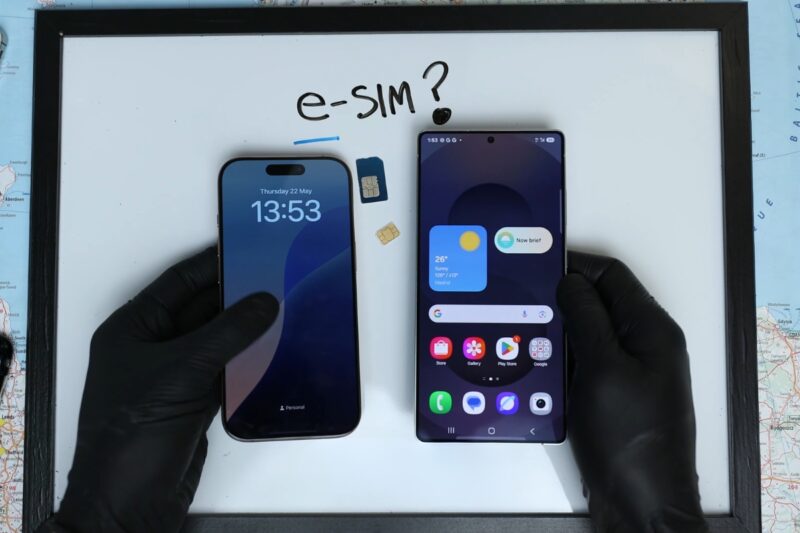 osoba instalija esim na iphonu i andorid telefonu