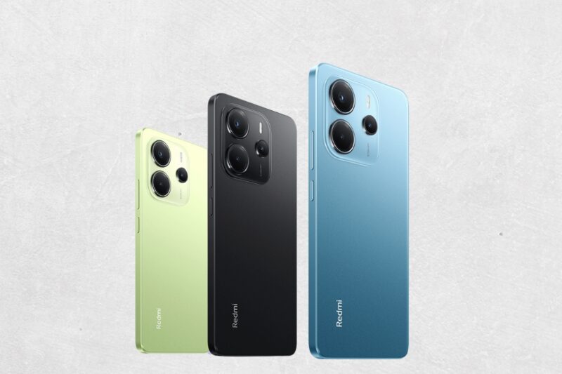 Xiaomi Redmi Note 14 4G 3 telefona zelene plave i crne boje