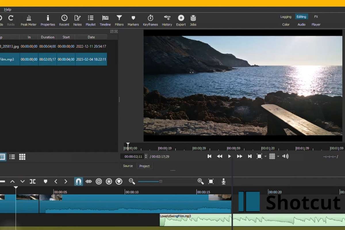 prikaz video editinga uz pomoć Shotcut